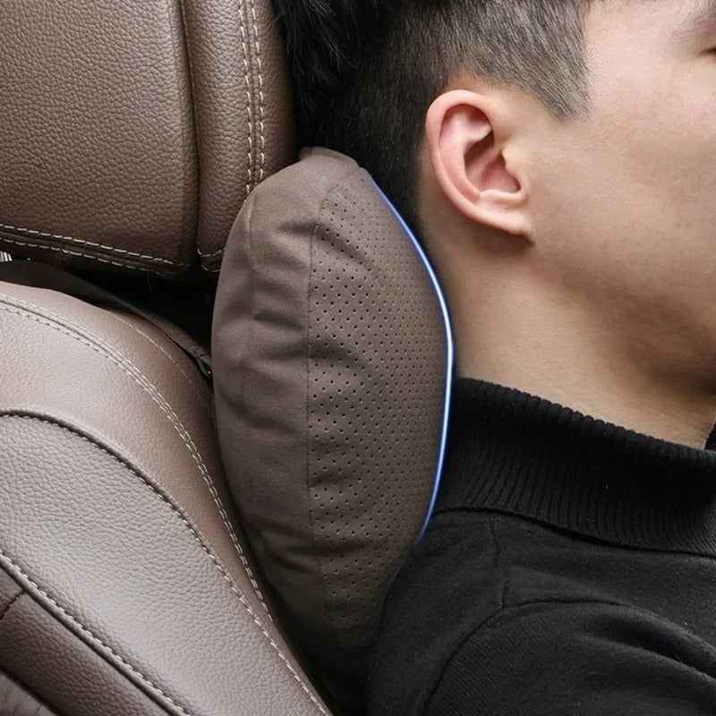 Maybach-Style Alcantara Neck Pillow – Ergonomic Headrest Support Cushion