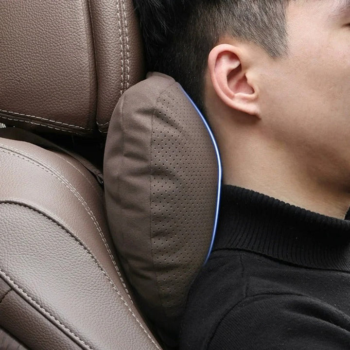 Maybach-Style Alcantara Neck Pillow – Ergonomic Headrest Support Cushion