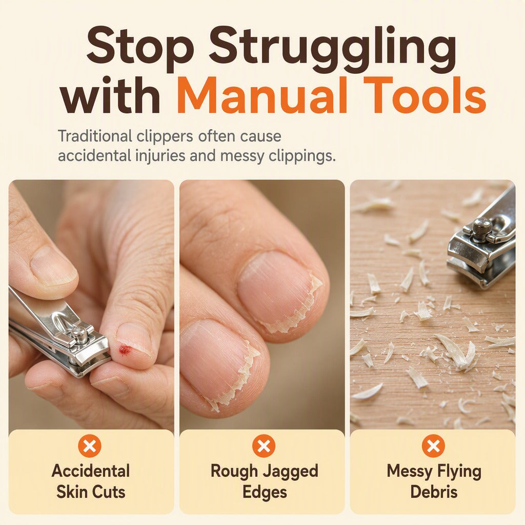 Electric Nail Clipper - 2-in-1 Trimmer &amp; Nail Grinder, Safe for Seniors