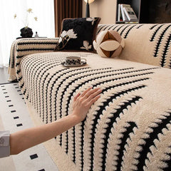 Plush Sofa Cover Protector – Soft, Anti-Slip, Machine-Washable