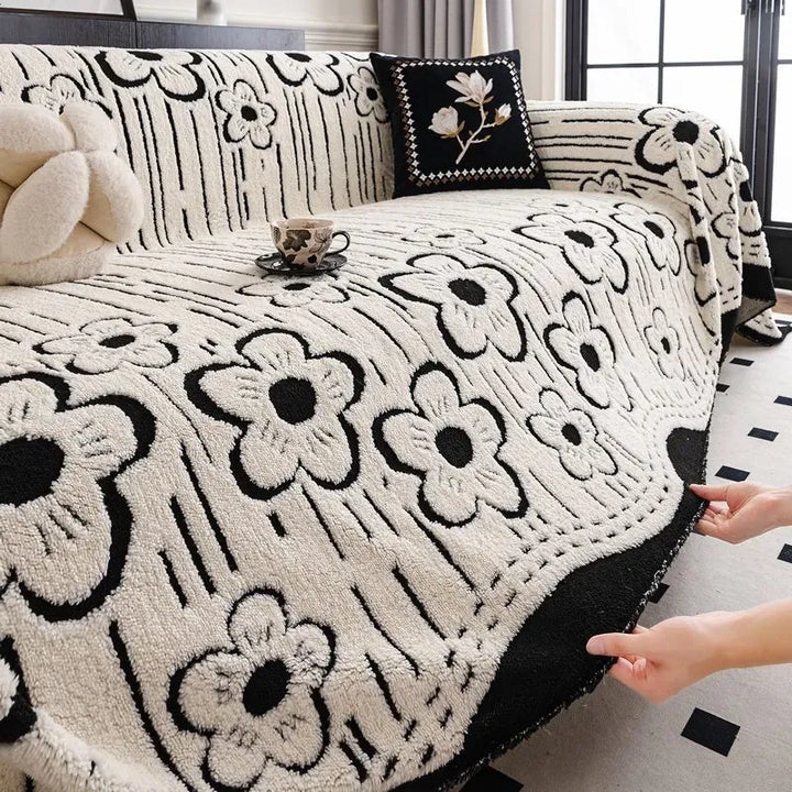 Plush Sofa Cover Protector – Soft, Anti-Slip, Machine-Washable