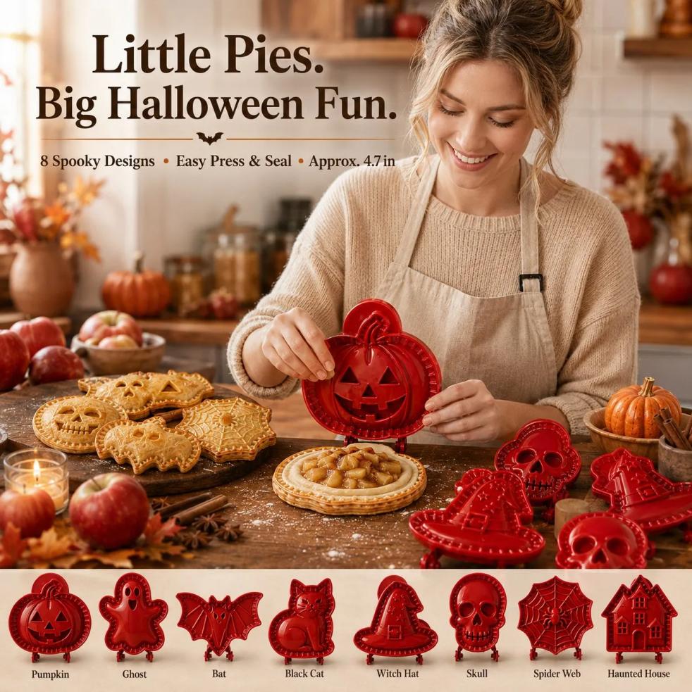 Halloween Apple Pie Molds, 2 Sets of 4 Baking Shapes, DIY Mold