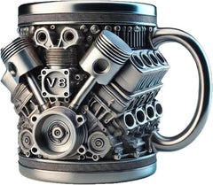 V8 Engine Coffee Mug - Resin Cast Car Mug (Small &amp; Large)