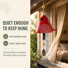 100% Hand-Painted Bird Wind Chime for Porch, Garden and Window