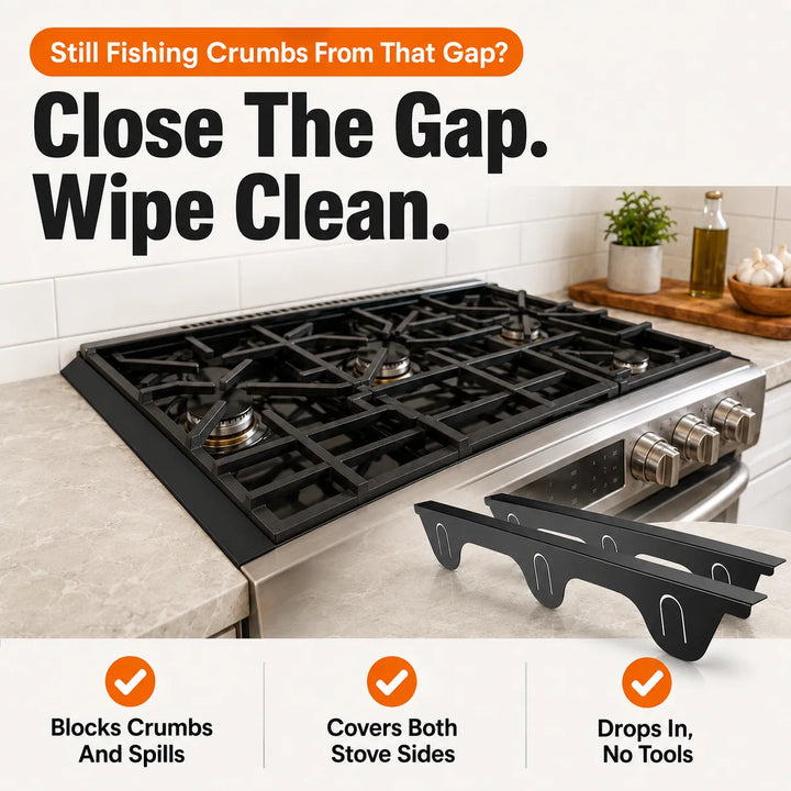 2-Pack Stainless Steel Stove Gap Covers for a Seamless Look