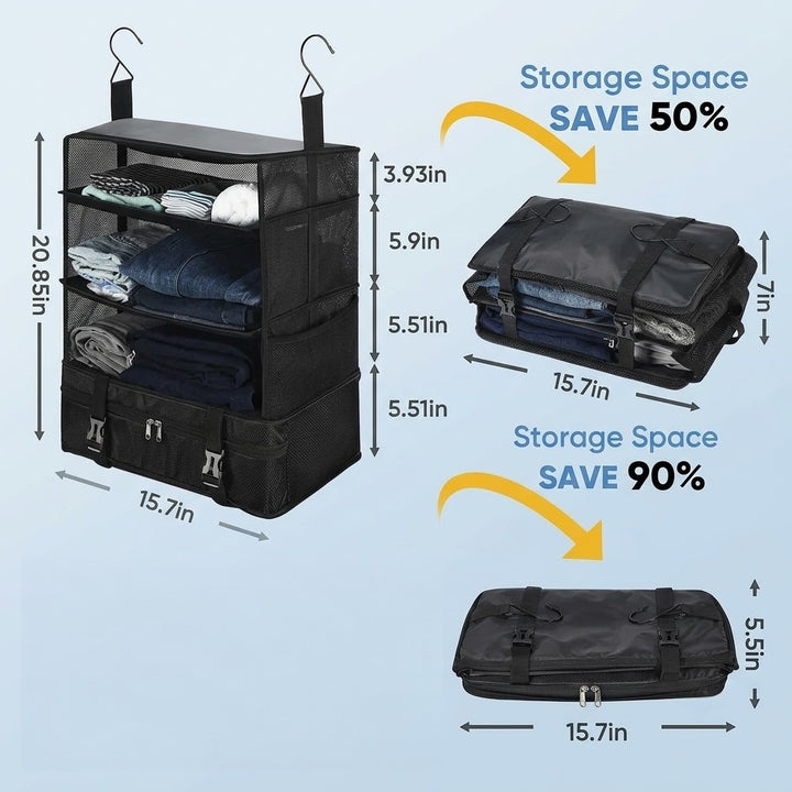 Hanging Travel Shelf – See Every Shirt Without Bending or Digging