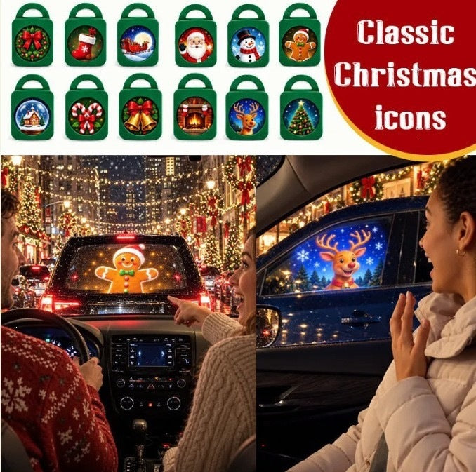 Christmas Car Window Projector Light – Festive Scenes on Glass