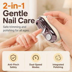 Electric Nail Clipper - 2-in-1 Trimmer &amp; Nail Grinder, Safe for Seniors
