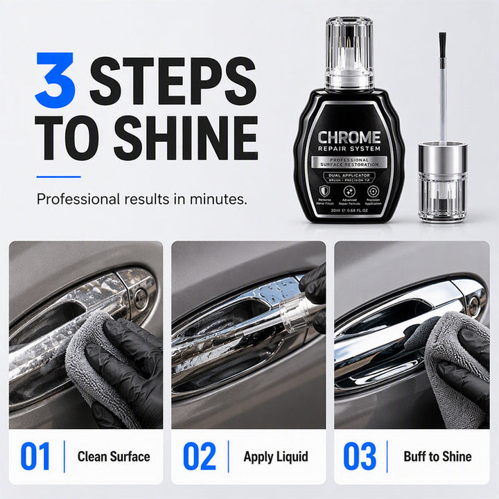 Chrome Restoration Pen – Dual-Tip Scratch &amp; Tarnish Repair for Cars
