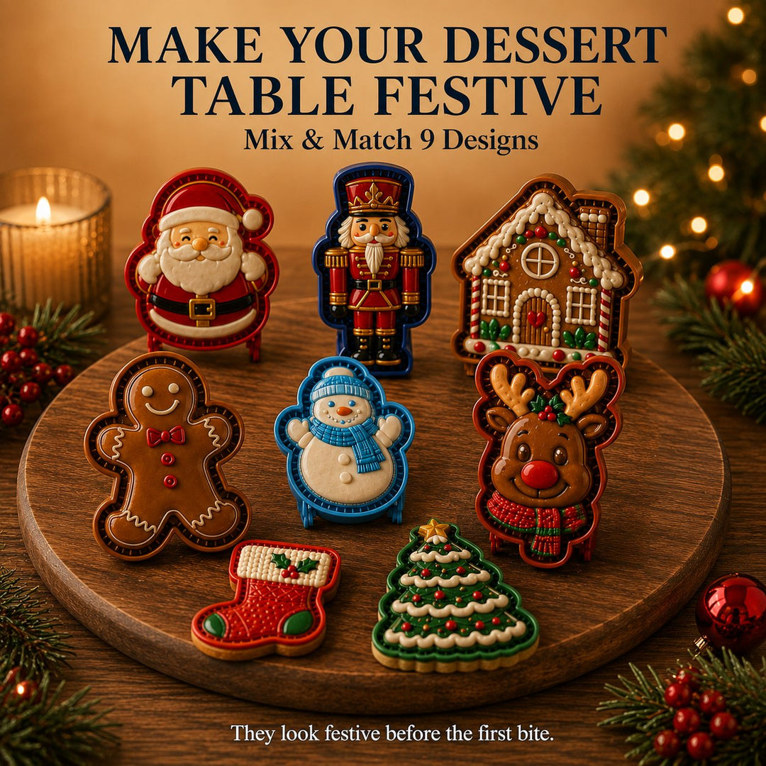 ⏳ Last Day 49% OFF – 🎄 9-Design Christmas Mini Pie Mold Collection | Reusable Embossed Molds for Shaping Detailed Santa, Snowman, Reindeer, Tree &amp; Holiday Pies 🥧✨
