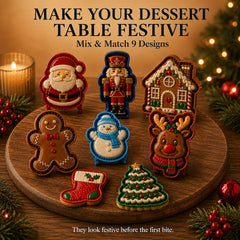 9-Design Christmas Mini Pie Mold Collection – Reusable Embossed Molds