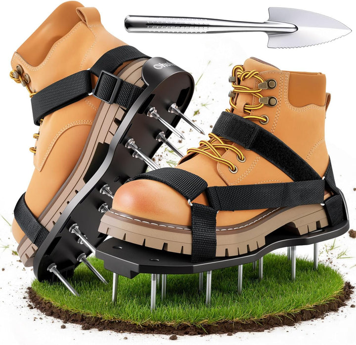Heavy Duty Lawn Aerator Shoes for Hard Clay | No-Slip Straps