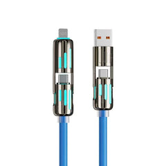 4-in-1 Charging Cable – 3 Lengths, 7 Colors, Tangle-Free