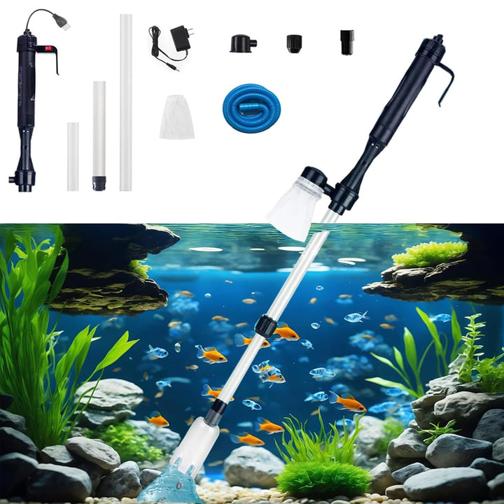 Electric Aquarium Gravel Cleaner - 3-in-1 Water Change &amp; Sand Wash