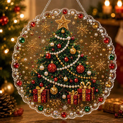 Christmas Pearl Diamond Art Suncatcher Kit – DIY Sparkling Ornament
