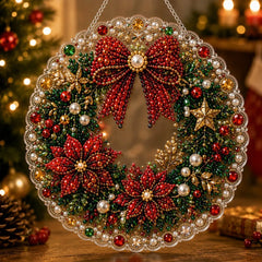 Christmas Pearl Diamond Art Suncatcher Kit – DIY Sparkling Ornament