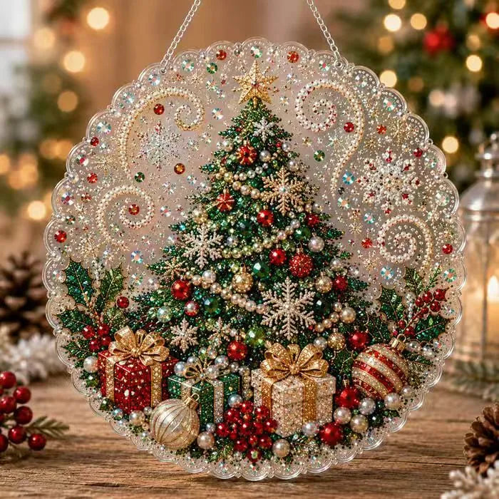 Christmas Pearl Diamond Art Suncatcher Kit – DIY Sparkling Ornament