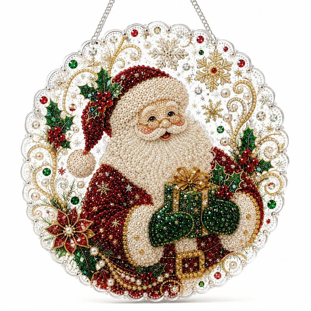 Christmas Pearl Diamond Art Suncatcher Kit – DIY Sparkling Ornament