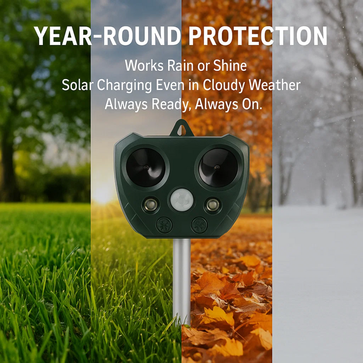 Ultrasonic Bird &amp; Pest Defender | Weatherproof, Solar-Powered &amp; Effective for Garden Protection