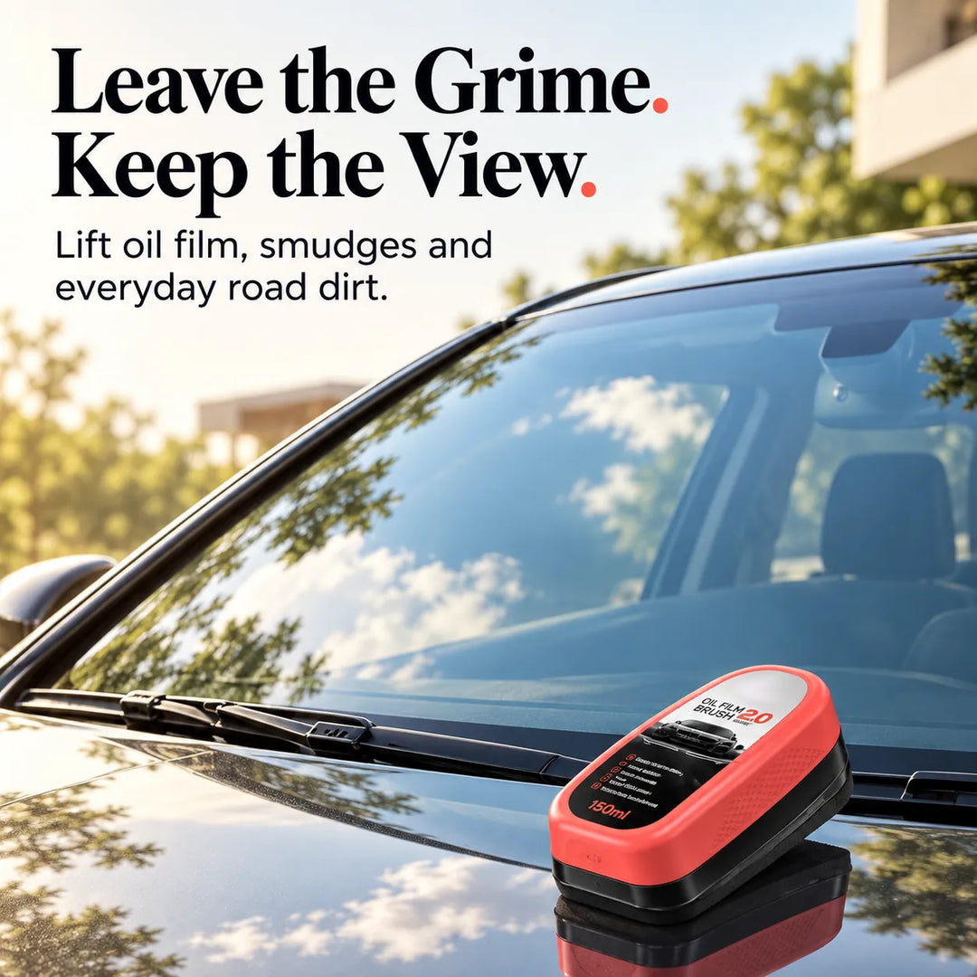 Car Glass Oil Film Cleaning Brush – 150ml Press &amp; Wipe, 2 Pack