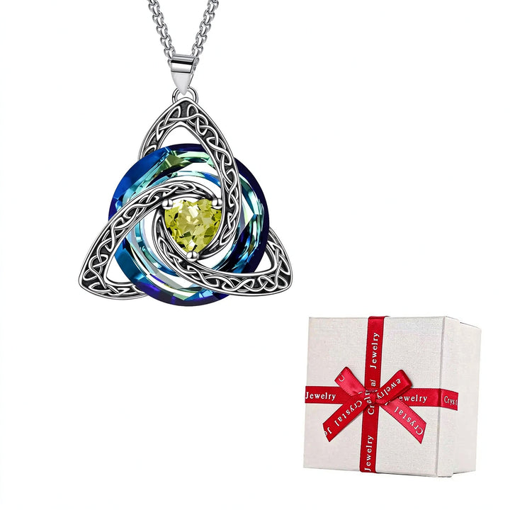 Celtic Birthstone Necklace - Dainty Birth Month Pendant Jewelry