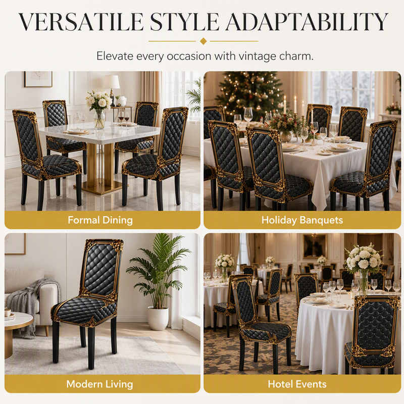 Stretch Damask Dining Chair Covers, Washable Slipcovers 2/4/6 Pack