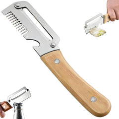 2-in-1 Stainless Steel VegetablePeeler with Wooden Handle &amp;Bottle Opener