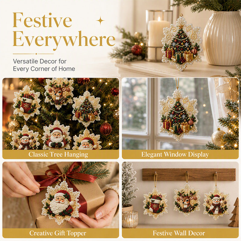 Christmas Snowflake Pearl Art Kit – 6 DIY Hanging Ornaments