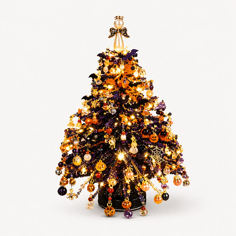 🎄✨DIY Beaded Christmas Tree Kit with Lights -🎅 Mini Tabletop Holiday Decoration