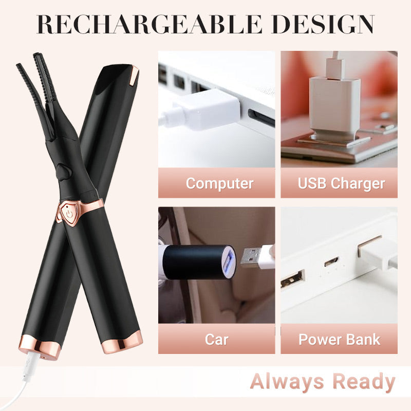 Rechargeable Heated Eyelash Curler, 3 Temp Ionic Lash Comb