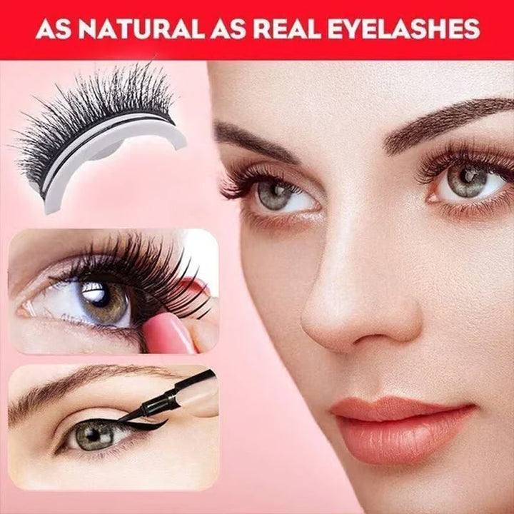 Reusable Self-Adhesive False Eyelashes – No Glue, 3 Pairs &amp; Adhesive Revival Pen