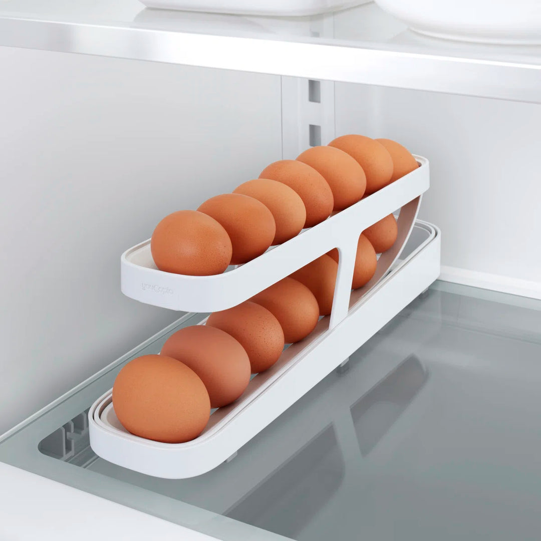 Automatic Egg Dispenser for Fridge – Space-Saving Rolling Egg Rack for Easy Access