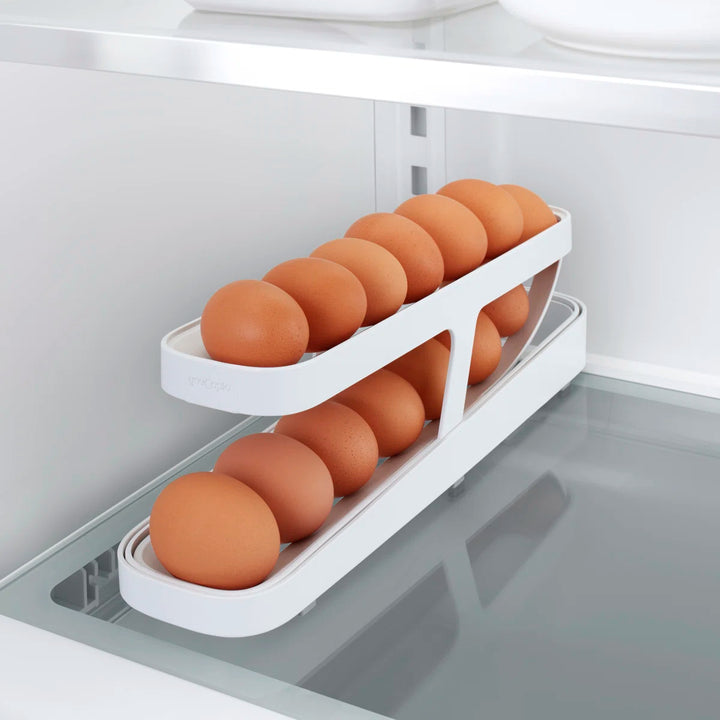 Automatic Egg Dispenser for Fridge – Space-Saving Rolling Egg Rack for Easy Access