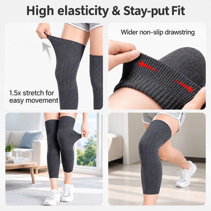 2Pcs Extra-Long Polyester Knee Warmers