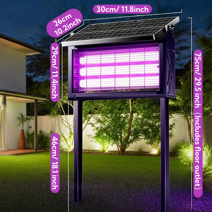 3-in-1 Solar Bug Zapper - 3000V Weatherproof Mosquito Killer