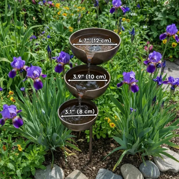 Metal Leaf Rain Catcher Bird Bath - Outdoor Garden Stakes