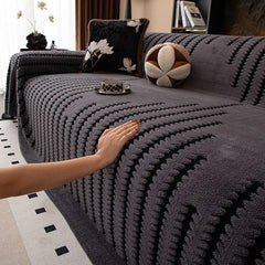 Plush Sofa Cover Protector – Soft, Anti-Slip, Machine-Washable