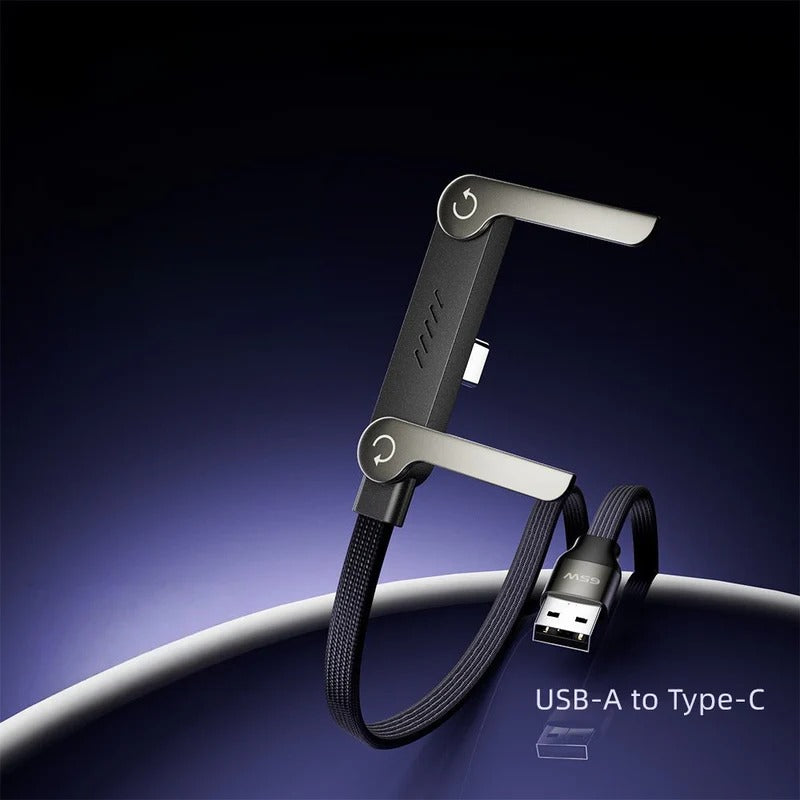 240W Fast Charging Cable with Invisible Phone Stand - 2-in-1 USB-C Holder for iPhone &amp; Smartphones