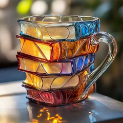Book-Shaped Glass Coffee Mug - 4 Styles, Borosilicate Book Mug