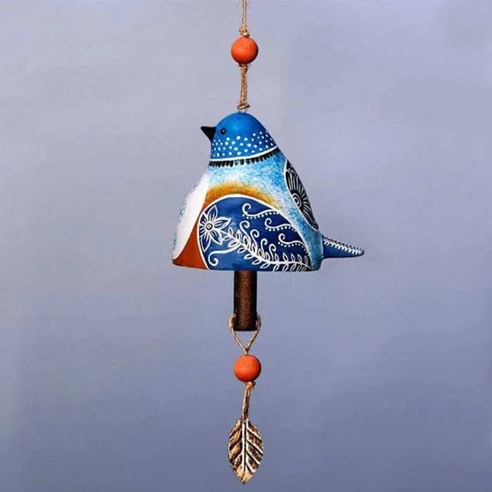 100% Hand-Painted Bird Wind Chime for Porch, Garden and Window