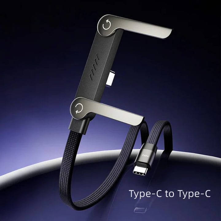 240W Fast Charging Cable with Invisible Phone Stand - 2-in-1 USB-C Holder for iPhone &amp; Smartphones