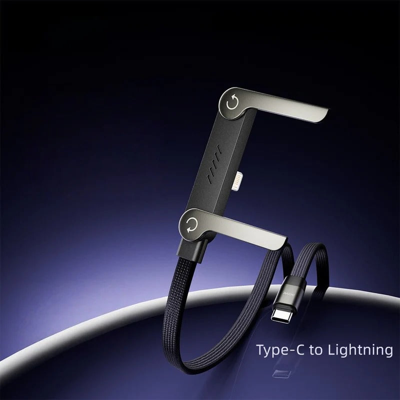 240W Fast Charging Cable with Invisible Phone Stand - 2-in-1 USB-C Holder for iPhone &amp; Smartphones