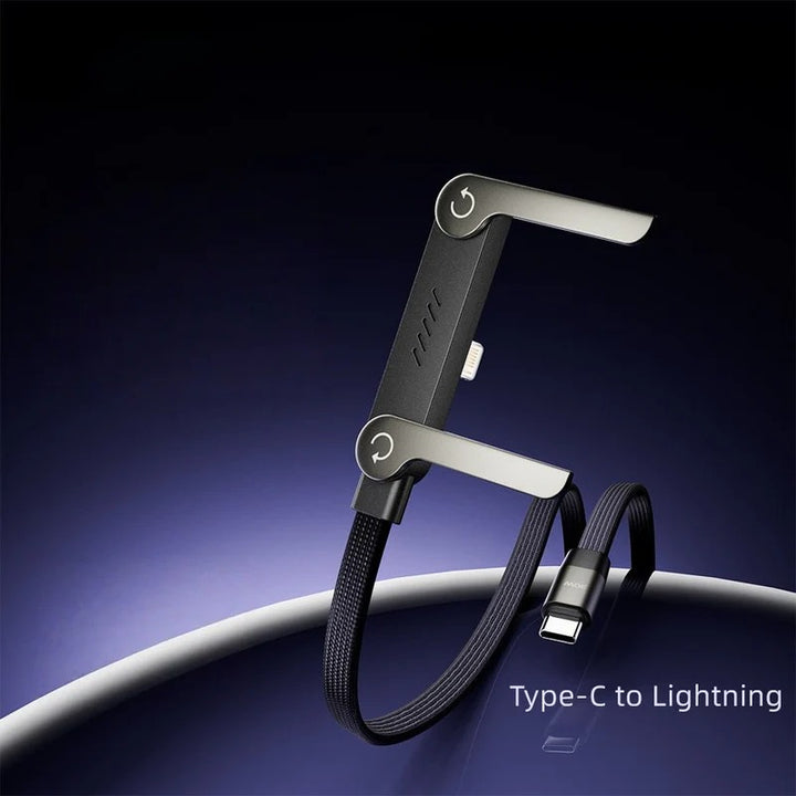240W Fast Charging Cable with Invisible Phone Stand - 2-in-1 USB-C Holder for iPhone &amp; Smartphones