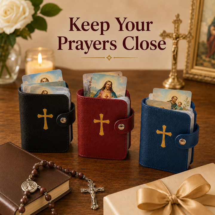Keep your prayers close with a holy card holder