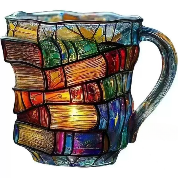 Book-Shaped Glass Coffee Mug - 4 Styles, Borosilicate Book Mug