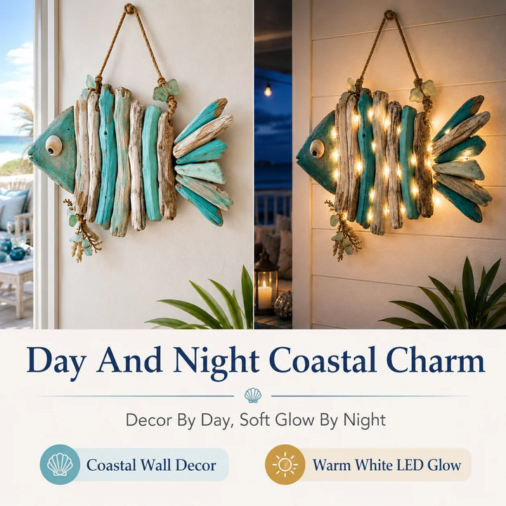 Handmade Crochet Coastal Fish Wall Hanging