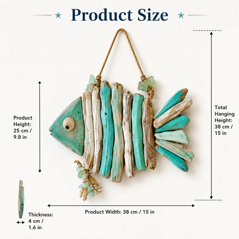 Handmade Crochet Coastal Fish Wall Hanging