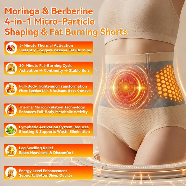 2-Piece Set: Moringa &amp; Berberine 4-in-1 Micro-Particle Shaping &amp; Fat Burning Shorts