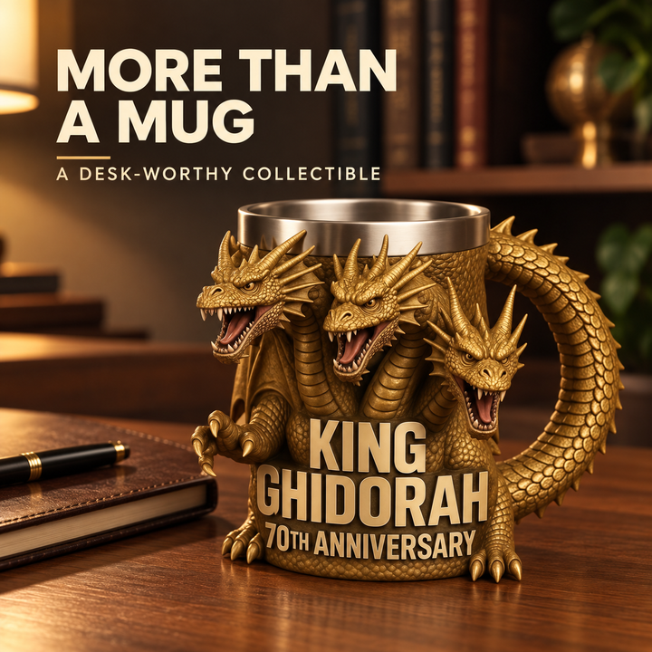 Godzilla 3D Resin Coffee Mug – Sculpted Movie Fan Gift, Desk Decor