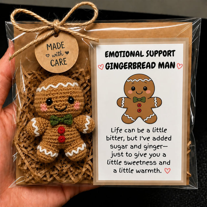 🎄 Emotional Support Crochet Plushie – Handmade Pocket-Sized Christmas Cheer 🧡